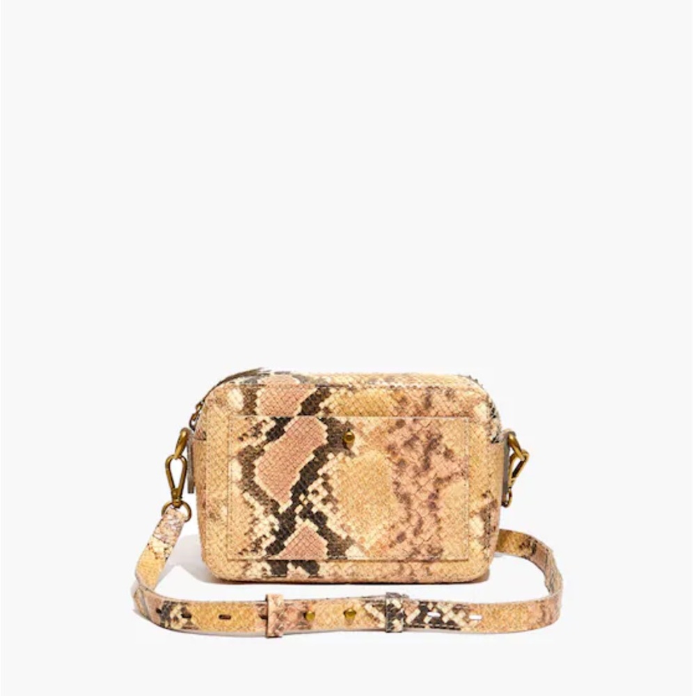 NWT Madewell Transport Camera Snake Embossed Leather Bag